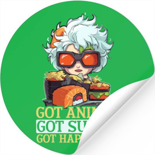 Anime Sushi Lover Nigiri Sashimi Food Manga Otaku Stickers