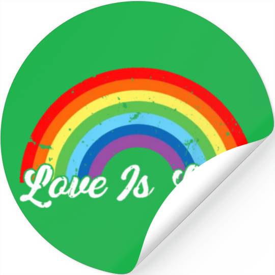Gay Pride Vintage Rainbow LGBT Love Is Love Stickers