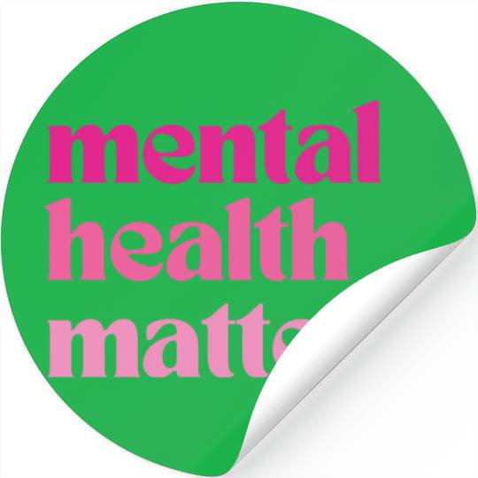 Mental Health Matters Retro Quote Barbiecore Pink Stickers