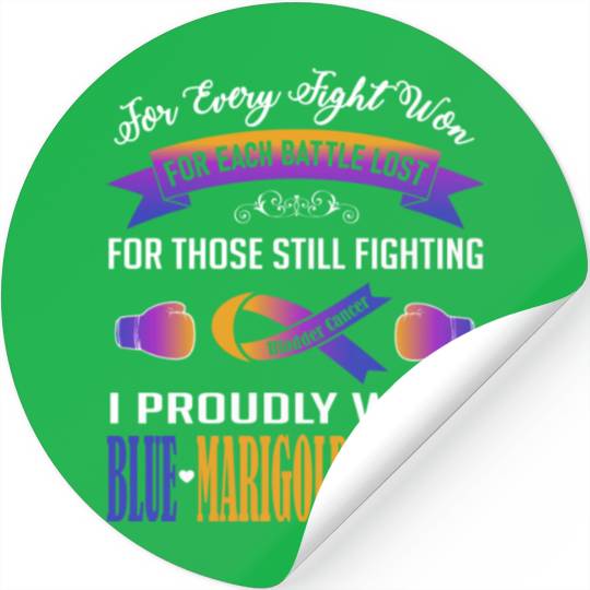I Proudly Wear Blue Marigold Purple Bladder Cancer Stickers