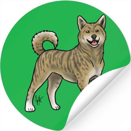 Dog Korean Jindo Brindle Stickers