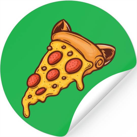 Pizza Cat Cat Lover Pizza Slice Cheese Stickers