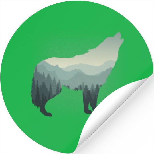 Lone Wolf Survives The Mountain Stickers