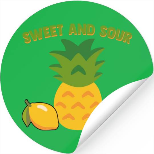 Pineapple And Lemon Vibes For Sweet And Sour Stickers