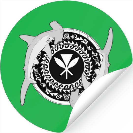 Kanaka Maoli Hammerhead Shark Stickers