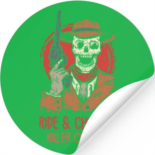 Spooky Horror Western Cowboy Rider Rodeo Country Stickers