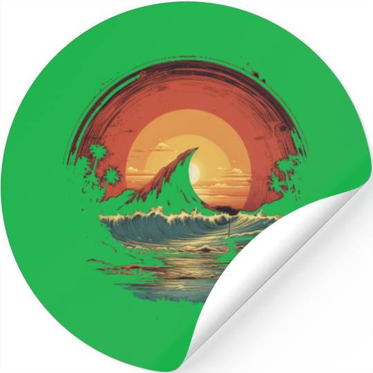 Desert Surf Adventure Stickers