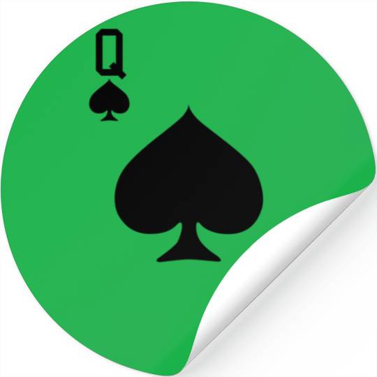 Queen Of Spades - Playing Card Easy Halloween Game Stickers