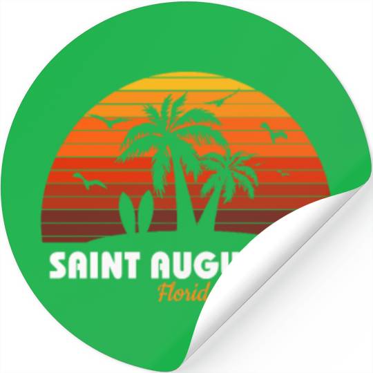 Retro Saint Augustine Florida Sunset Cool Vintage Stickers