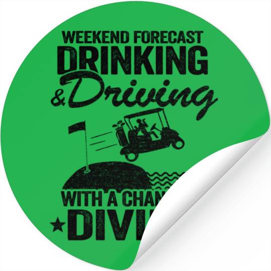 Drinking Driving Diving Beer Golf Cart Funny Stickers