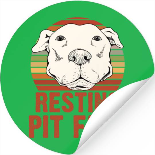 Resting Pit Face American Pitbull Pet Dog Lover Stickers