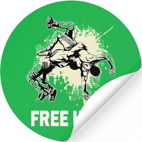 Free Hugs Wrestling Mens Youth Wrestling Lover Stickers