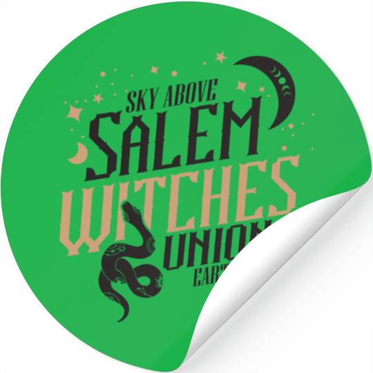 Salem Witches Union Black Stickers