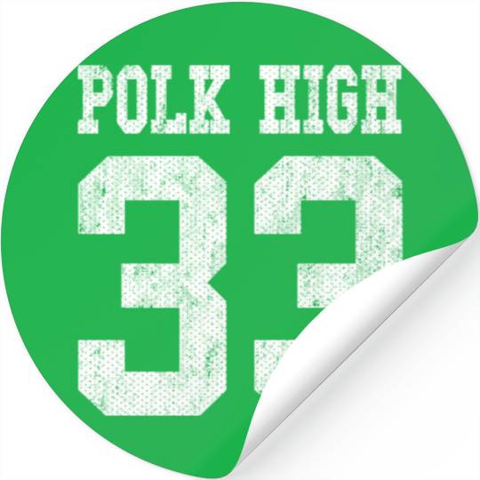 Polk High School Football Jersey 33 Aged Look Stickers