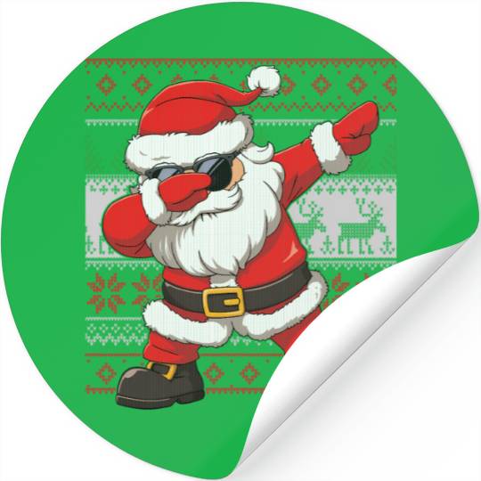 Dabbing Santa Funn Ugly Stickers