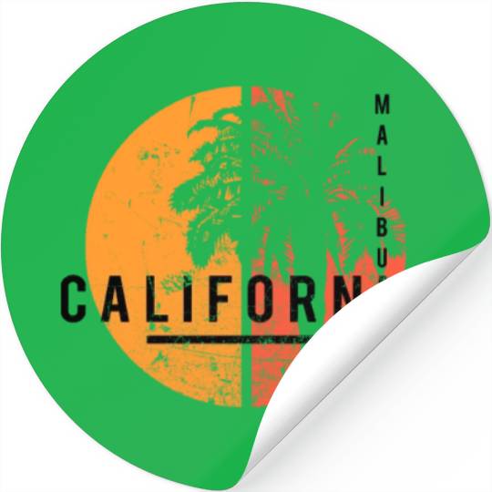 Malibu California Cool Native Palm Tree Stickers