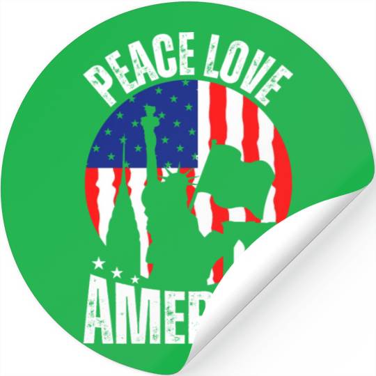 "Peace Love America Labor Day Stickers - Celebrate
