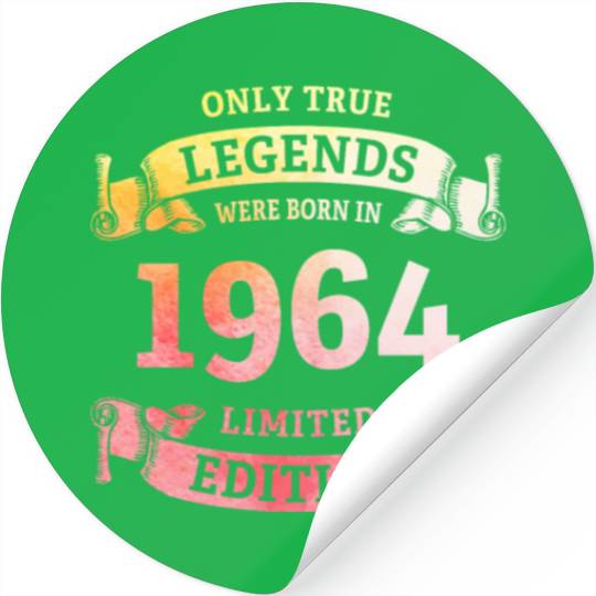 True Legends were born in 1964 60th Birthday Gift Stickers