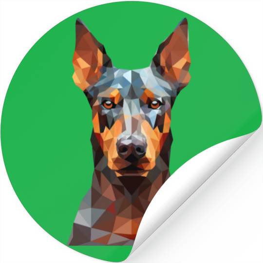 geometric Doberman: Polygon Art Stickers