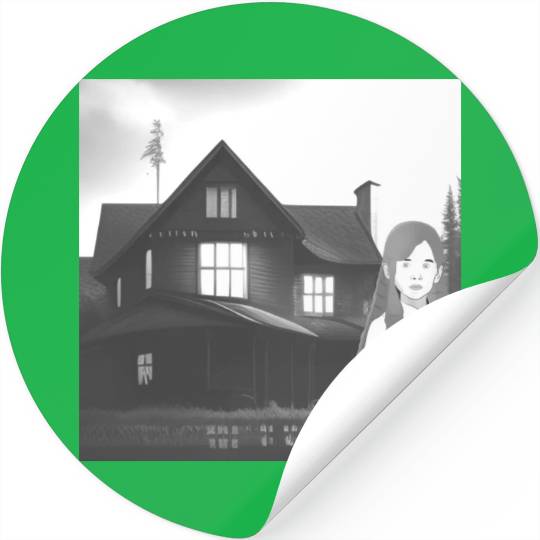 Is a haunted house??? (Black and white version) Stickers