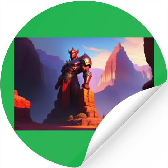 Khorne statue in the depths of the grand canyon Stickers