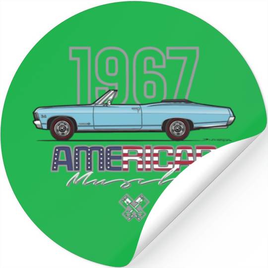American Light Blue Convertible Stickers