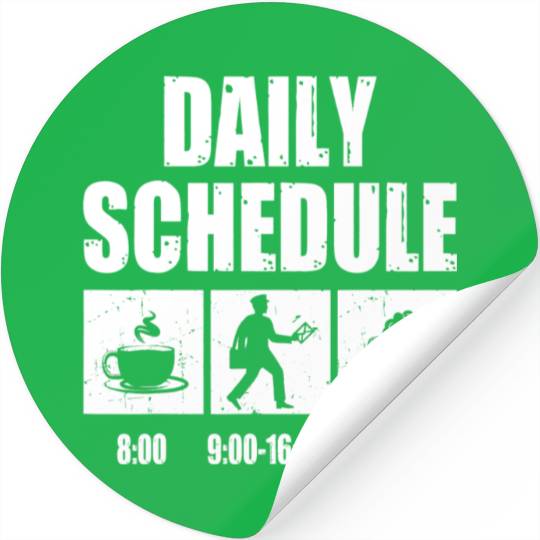 Mailman Postal Worker Daily Schedule Post Mail Stickers