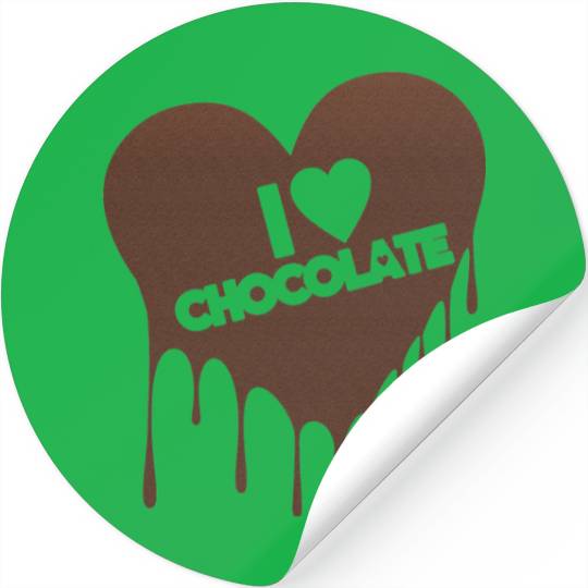 I Love Chocolate Candy Heart Lover Stickers