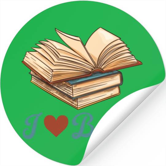 I Love Books Book Lovers Gift For World Book Day Stickers