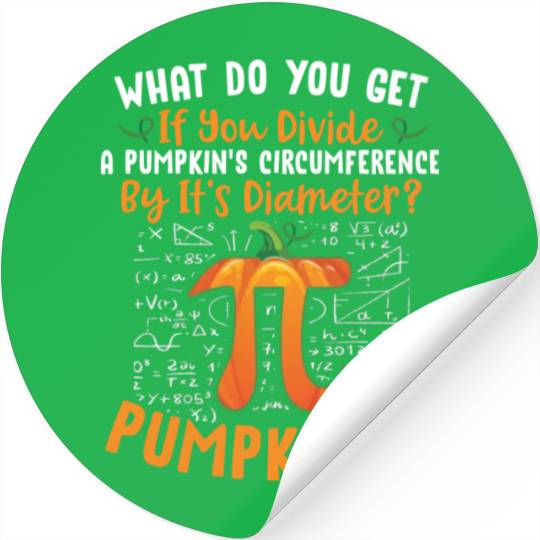 Funny Pumpkin Pi Halloween Costume Math Teacher Stickers
