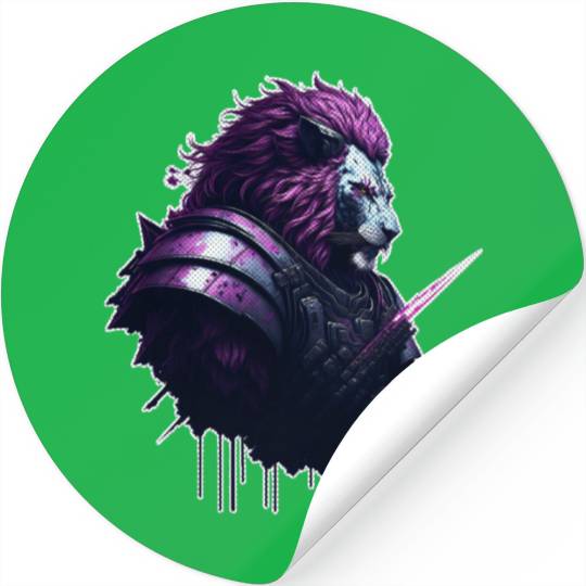 Space Lion bust Stickers