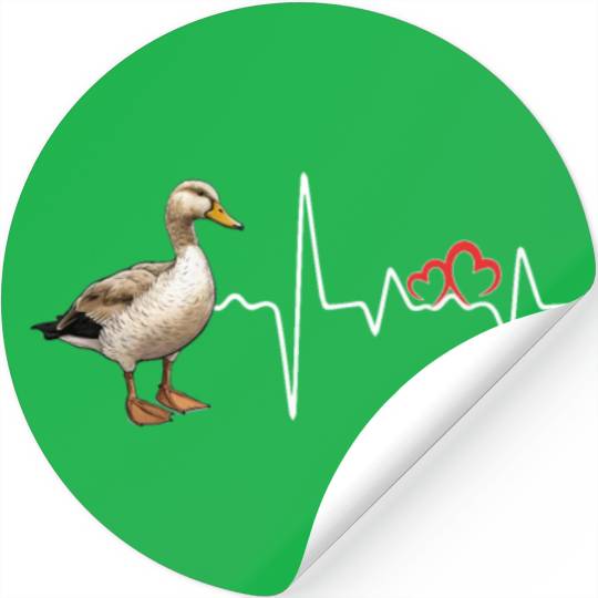 Duck Hunting Love Heartbeat Duck Hunter Stickers