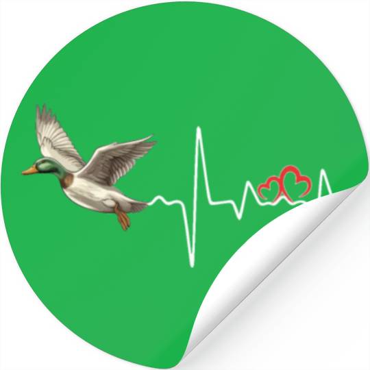 Duck Hunting Love Heartbeat Duck Hunter Stickers