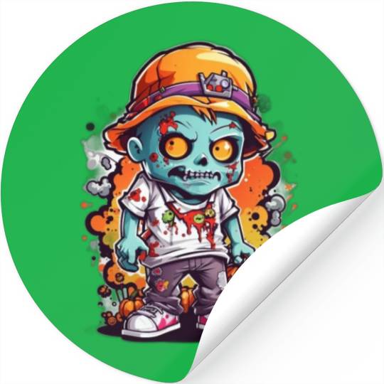 Zombie Frights Halloween and zombies Stickers