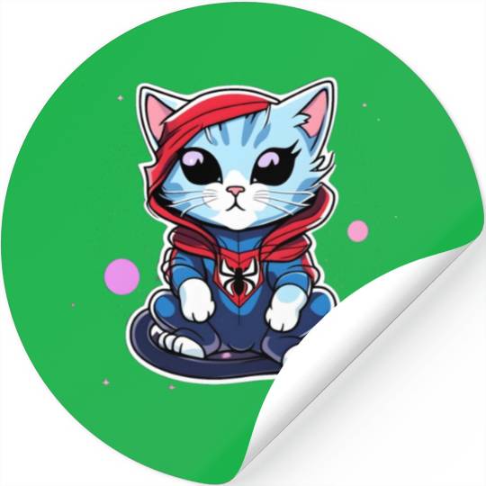 Cute Spider Kitty Stickers