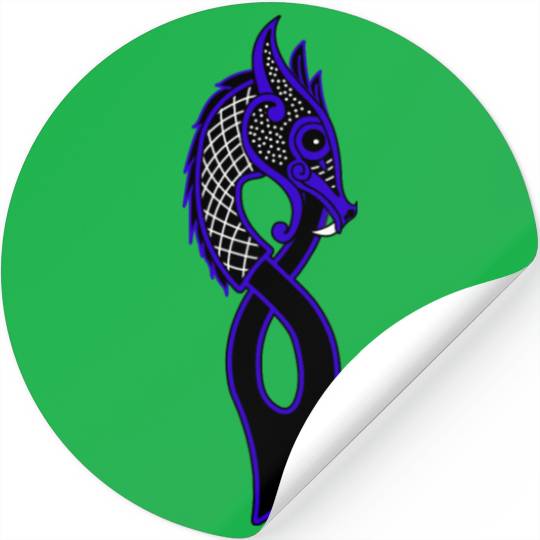 Jormungand dragon blue Stickers