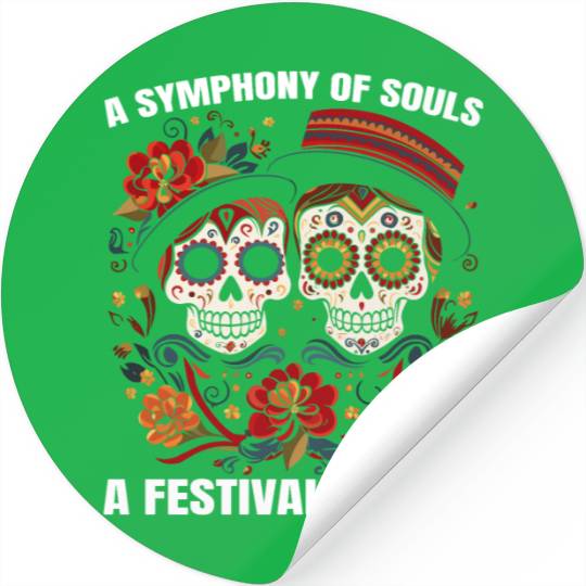 Dia De Los Muertos Sugar Skull Mexican Holiday Stickers