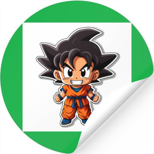Goku Sticker Happy Bold Colors art toy style Stickers