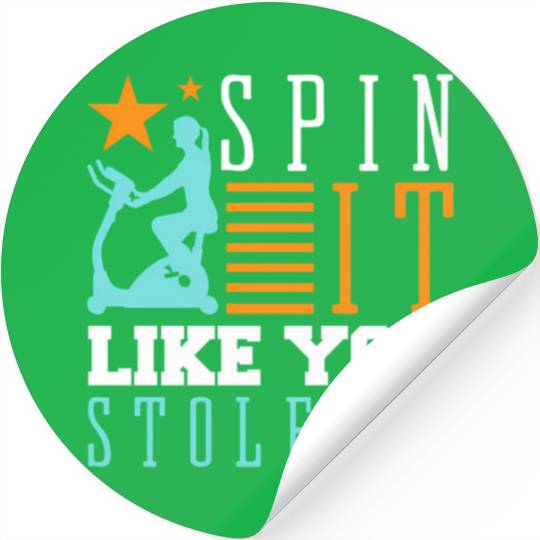 Spin It Like You Stole It Gym Workout Muscle Stati Stickers