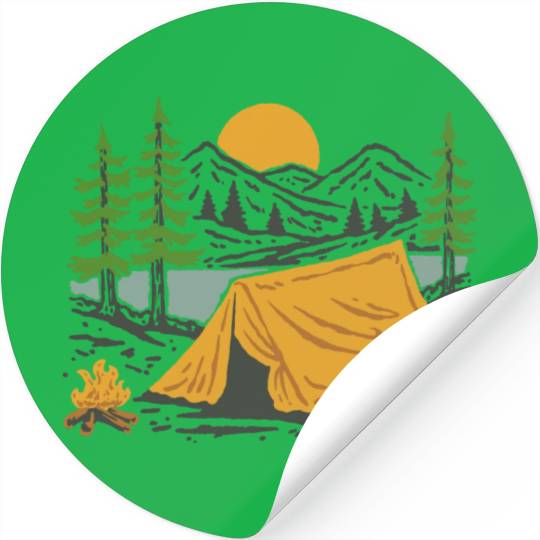 Mountain Camping Stickers