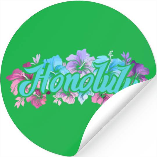 Honolulu Hawaii Hibiscus Stickers