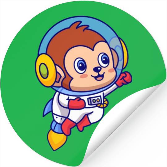 Flying Monkey Astronaut Stickers