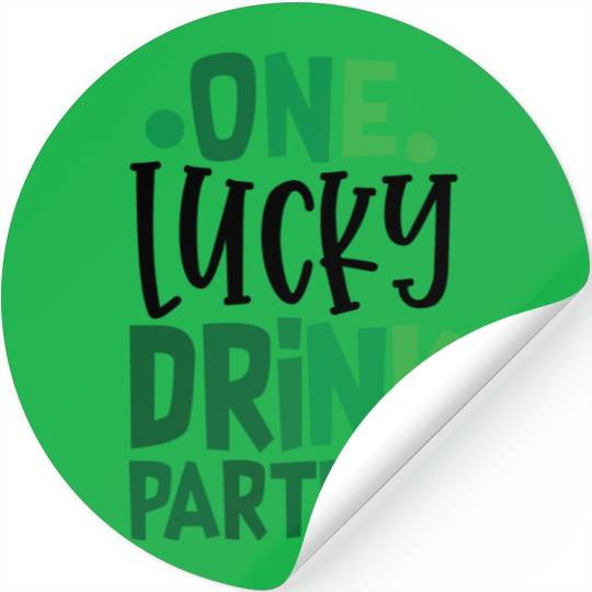 One Lucky Drink Partner Clover Irish Ireland Stickers