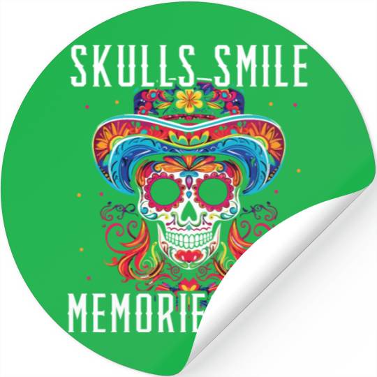 Dia De Los Muertos Sugar Skull Mexican Holiday Stickers
