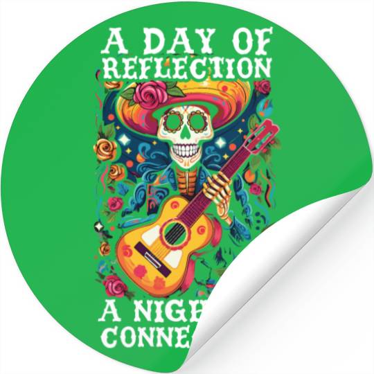 Dia De Los Muertos Sugar Skull Mexican Holiday Stickers
