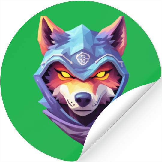 Hooded Alpha Wolf Ninja: Leader of the Night Stickers