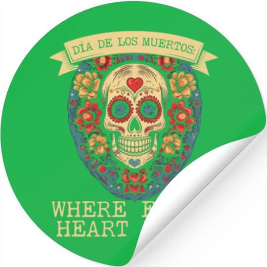 Dia De Los Muertos Sugar Skull Mexican Holiday Stickers