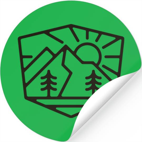 Sunrise And Mountain Stickers