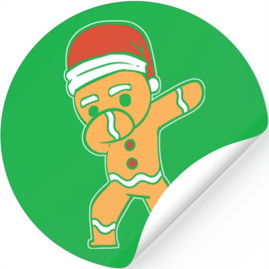 Dabbing Gingerbread Performer Gift Stickers