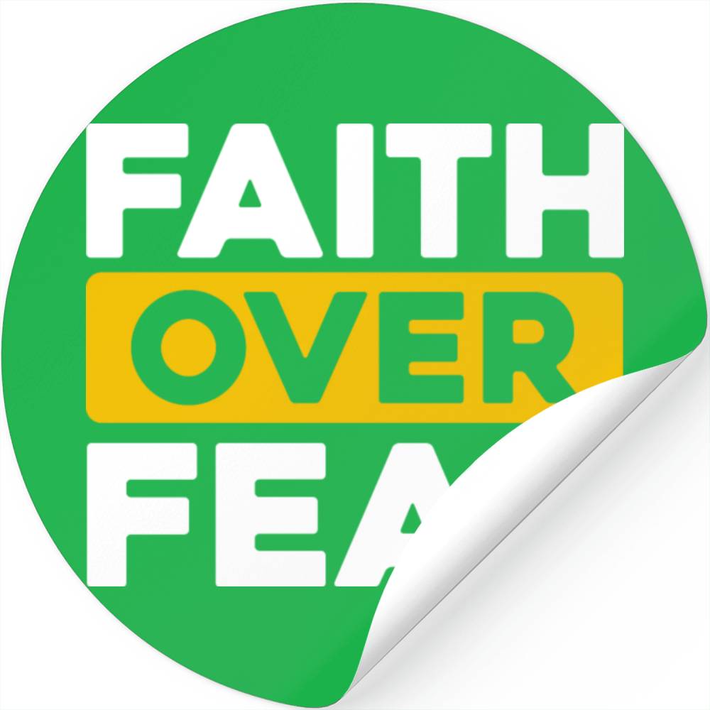Faith Over Fear Love Jesus Christian Christmas Stickers